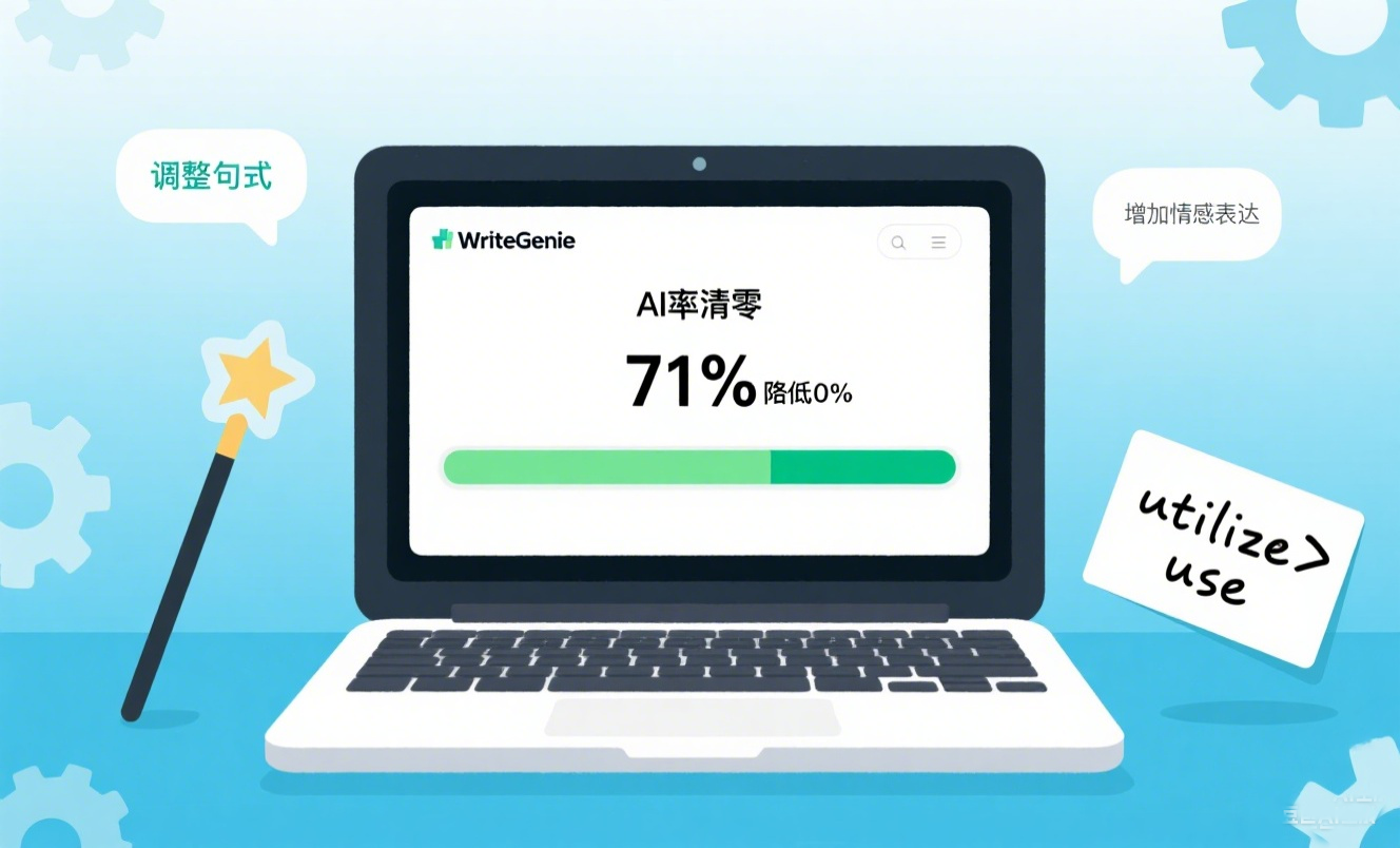 论文AI率高达71%怎么办？亲测有效的4种降AI方法，从71%降到0%！