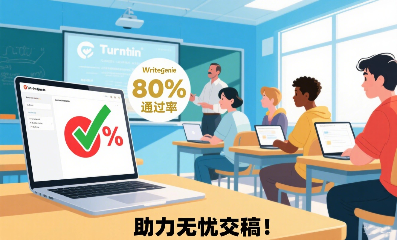 Turnitin严查下论文求生指南：WriteGenie让AI降重通过率飙升80%！